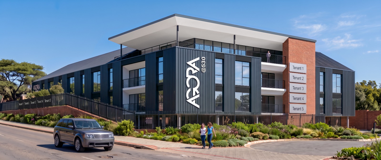 Agora Africa's modern office building at 530 Atterbury Road, showcasing available tenant spaces
